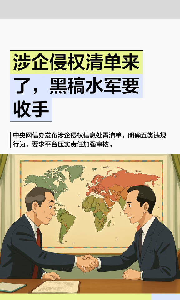 涉企侵权清单来了，黑稿水军要收手