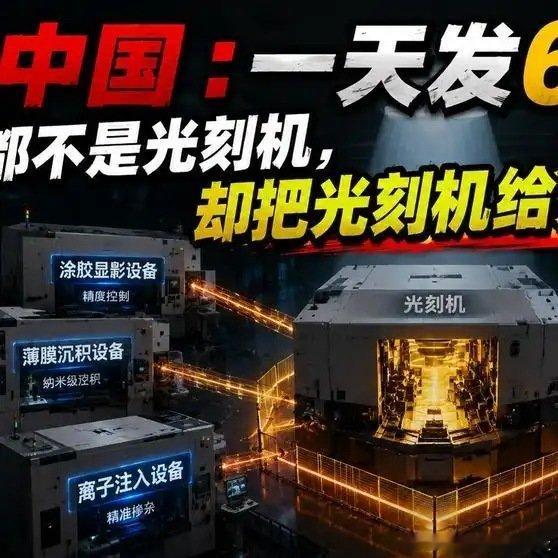 《中方：一天发6台设备，都不是光刻机，却把光刻机给死死包围了！》播放量：2699
点赞量：58 ​