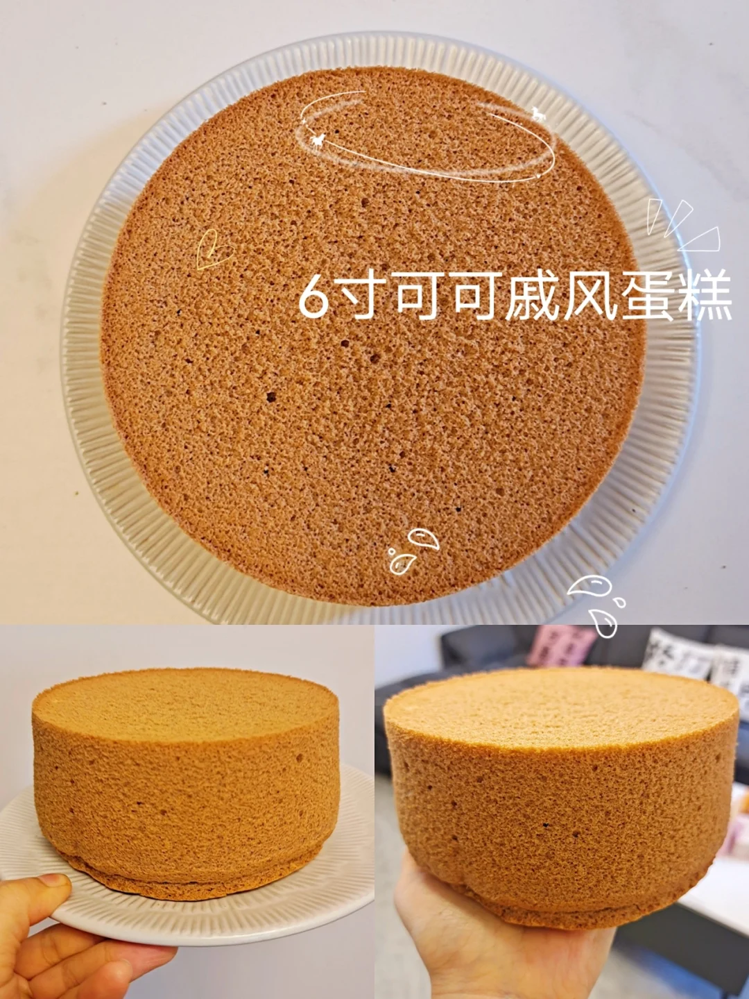 不开裂不回缩❗❗6寸可可戚风