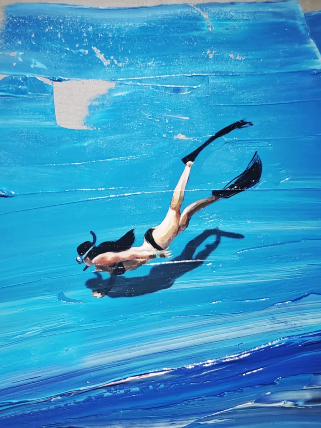 这位伊朗美女艺术家，擅长在颜料里“游泳”