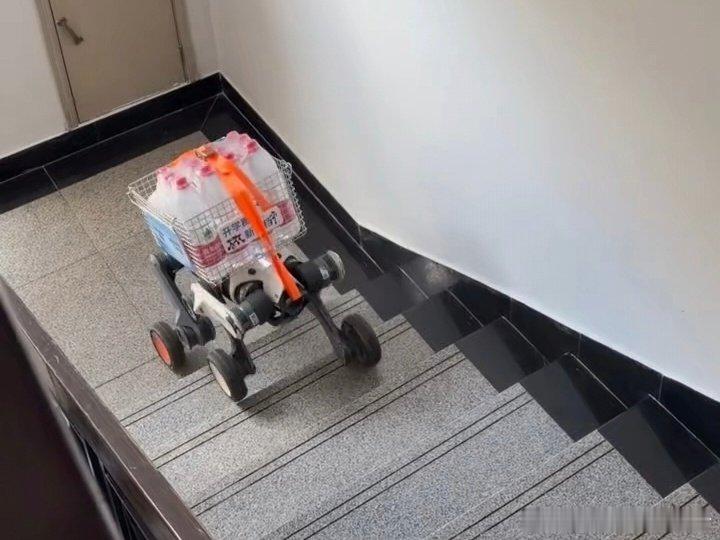 杭州这边的机器狗已经开始跑楼梯送水了。 ​（​