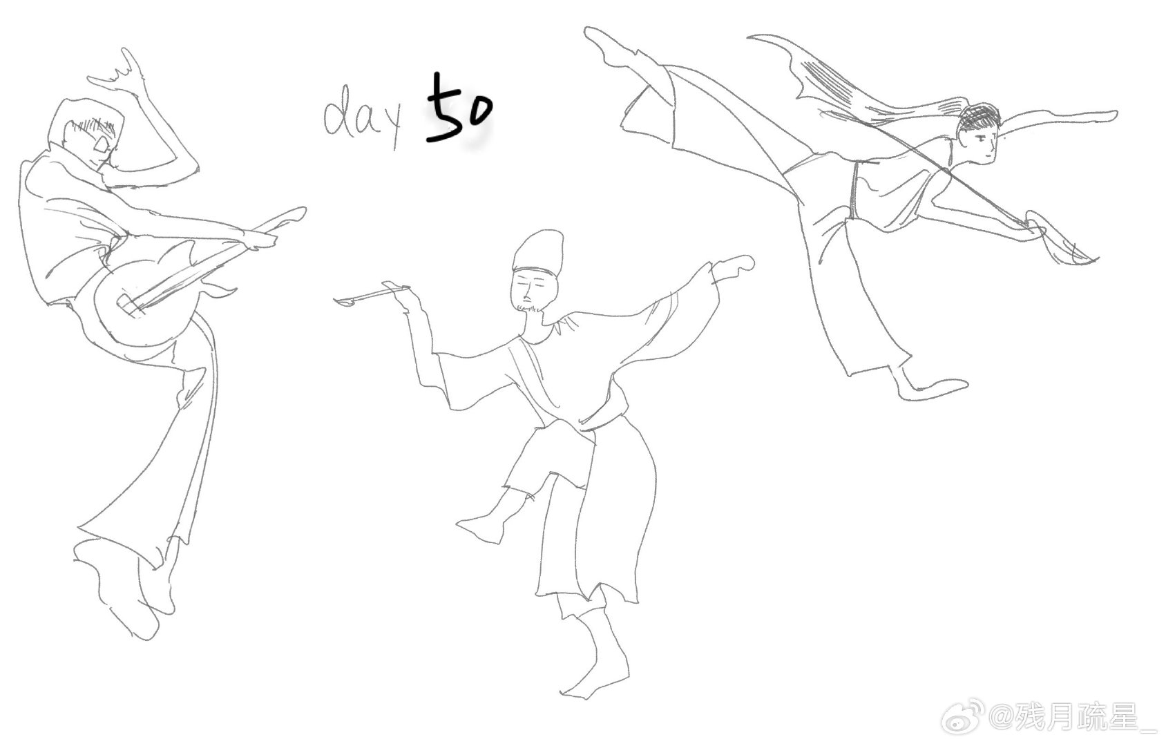 #速写60天挑战赛# day50
用之前的预制菜水一天吧今天没有手感…！ ​