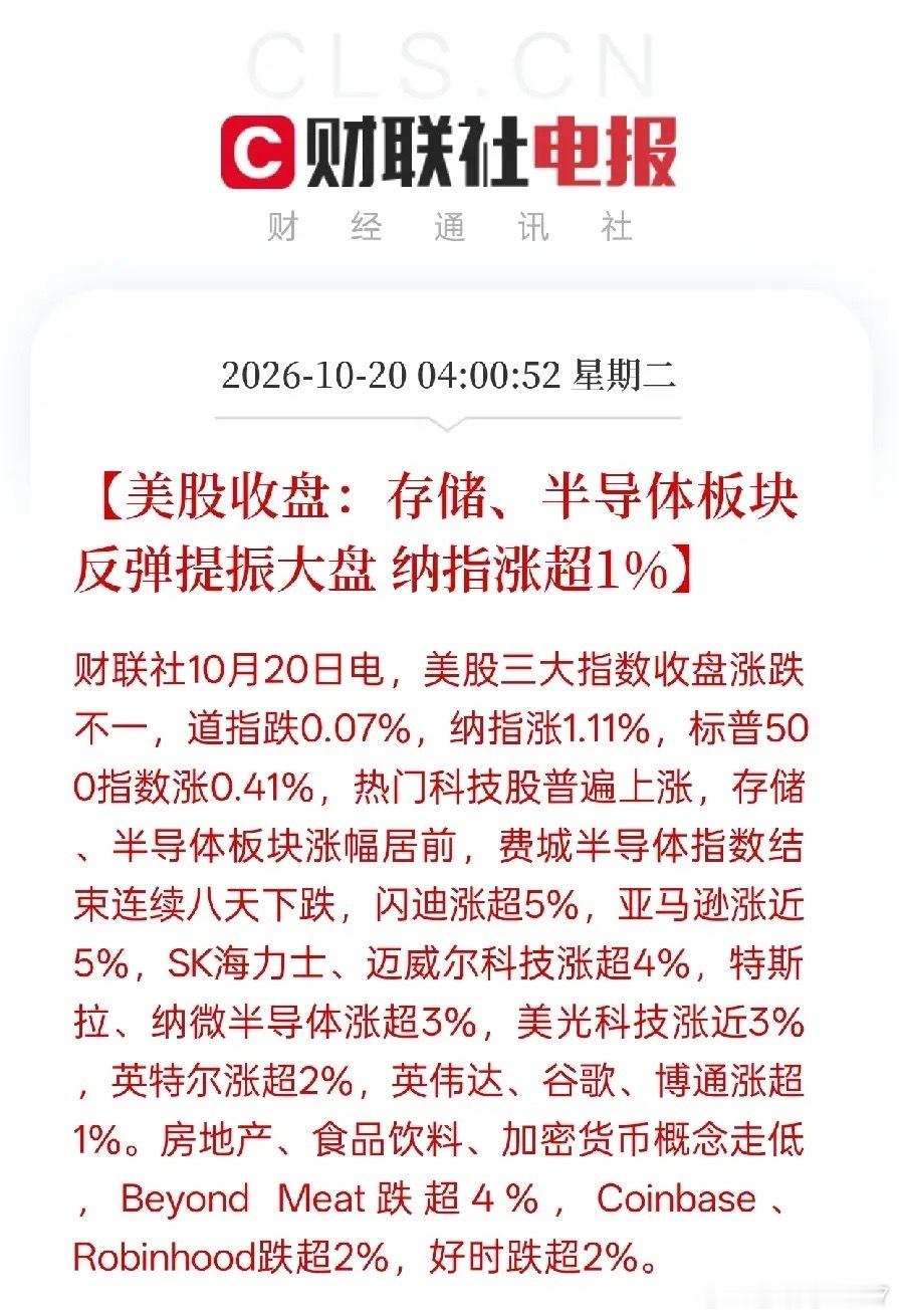 科技股终于熬出头了？美股半导体连跌8天绝地反击，今天A股稳了吗？

朋友们，这几天手里拿着科技股、半导体的，是不是被捶得都快绝望了？别灰心，昨晚外围传来了大好消息，昨晚美股那边，连跌了8天的费城半导体指数终于止跌反弹了！存储芯片板块更是带头冲锋，闪迪涨超5%，美光、SK海力士大涨，英伟达 ​