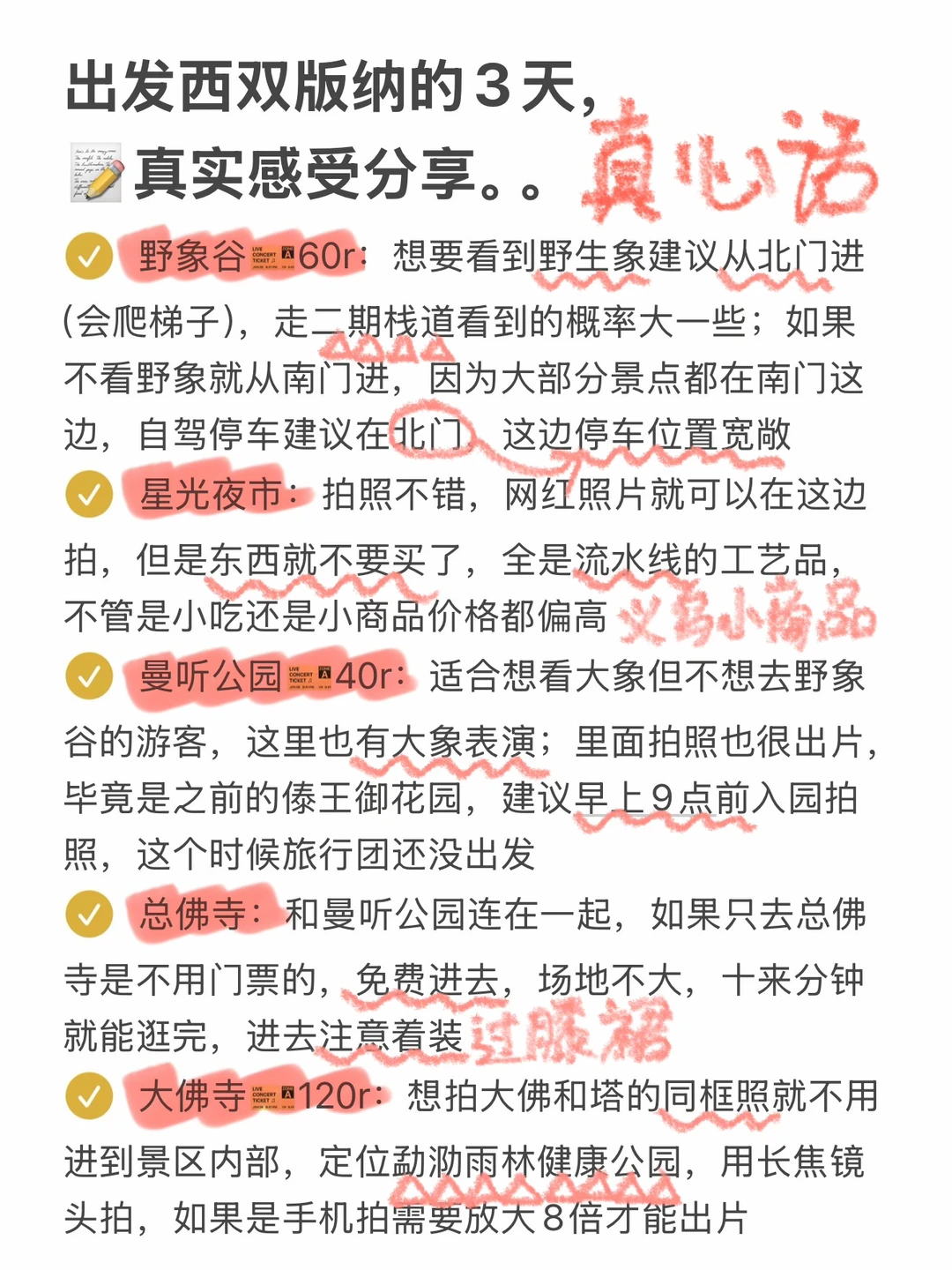 只有去过西双版纳才知道的事情😭全是经验