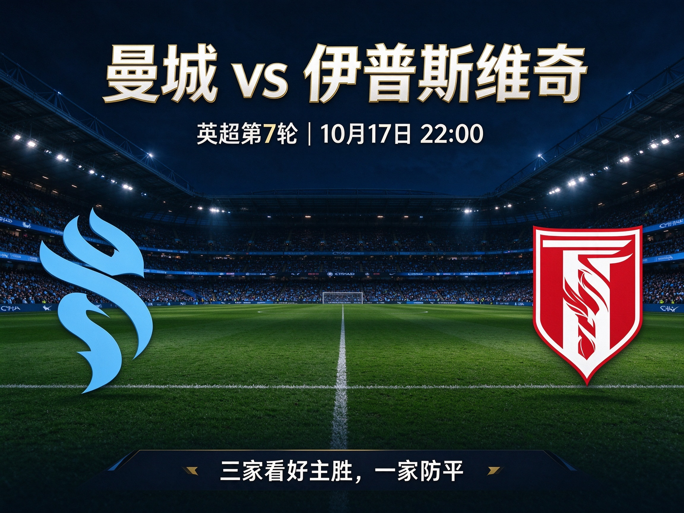 AI大模型 推演曼城 vs 伊普斯维奇：三家看好主胜，一家提防小冷