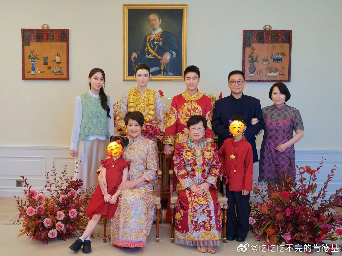 #何超欣晒何猷君奚梦瑶全家福#答谢宴过去十几天才发 ​