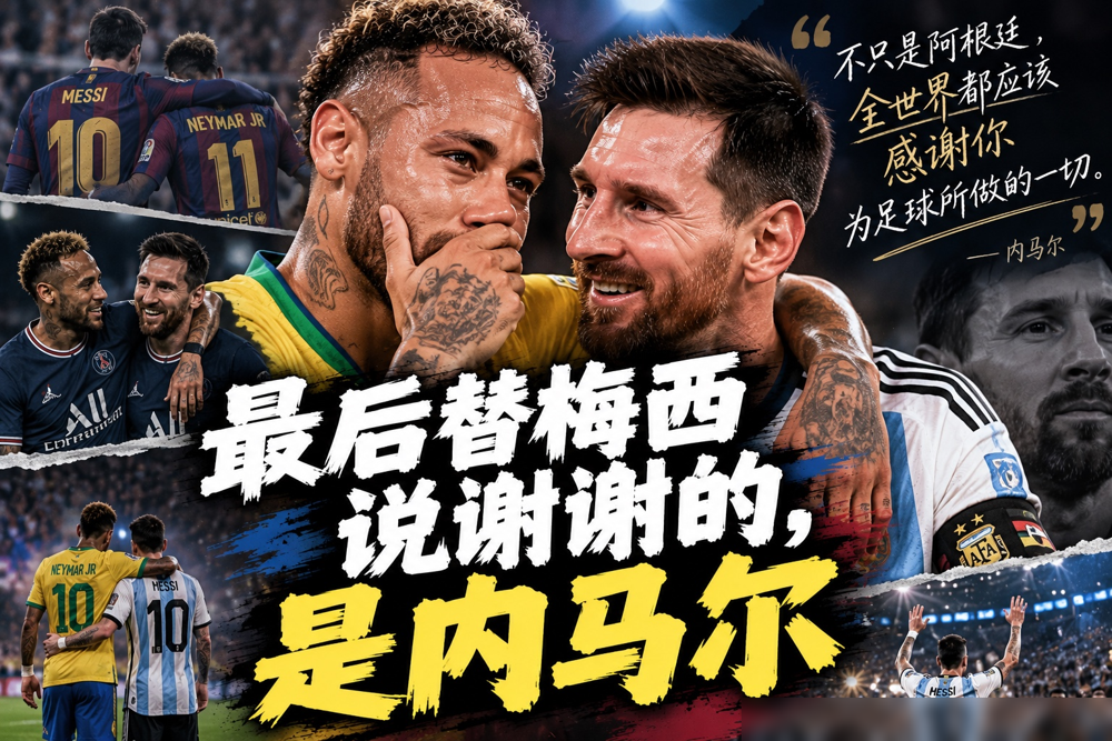 内马尔直接喊话：全世界都欠梅西一句谢谢。
10月7日，纪念碑球场，梅西国家队最后一战，1射2传。208场，126球，70助攻，数字在这天封死了。告别演讲时他声音抖得厉害，说想到的第一个人是他爹，说不能继续为国出战让他非常痛苦。
C罗也来了，点赞评论，说给你一个拥抱。这俩斗了半辈子，偏偏最后这句最