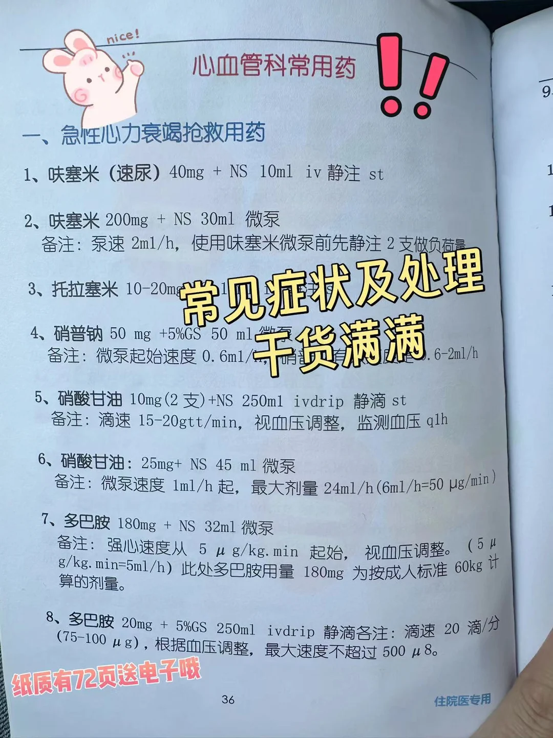 医学生规培笔记心血管科常用药