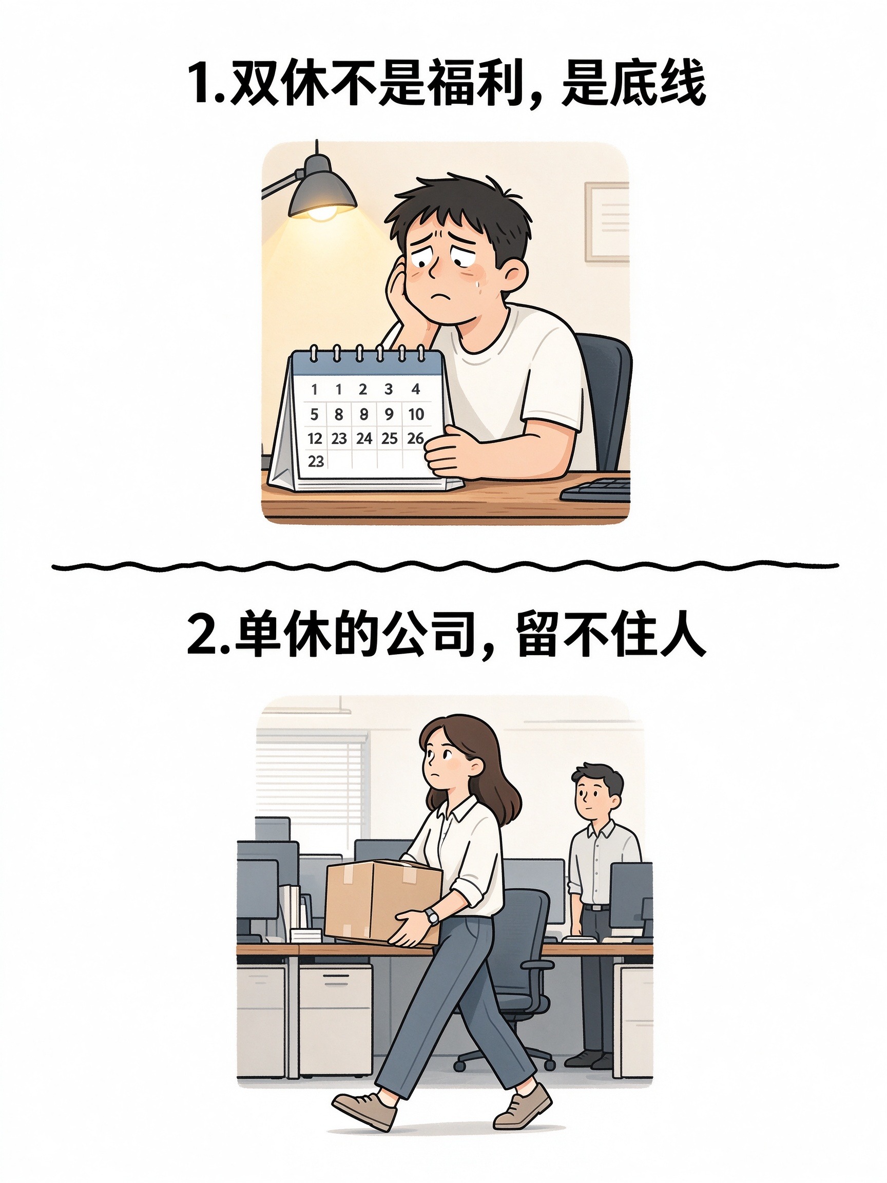 双休，才是打工人的体面

公司招不到人，从单休改成双休，评论区全是羡慕：原来双休真的能留住人。我们不是不能吃苦，是不想用命换那点工钱。这16句话，说给所有还在单休的人。身体是1，别让工作把1弄丢了。