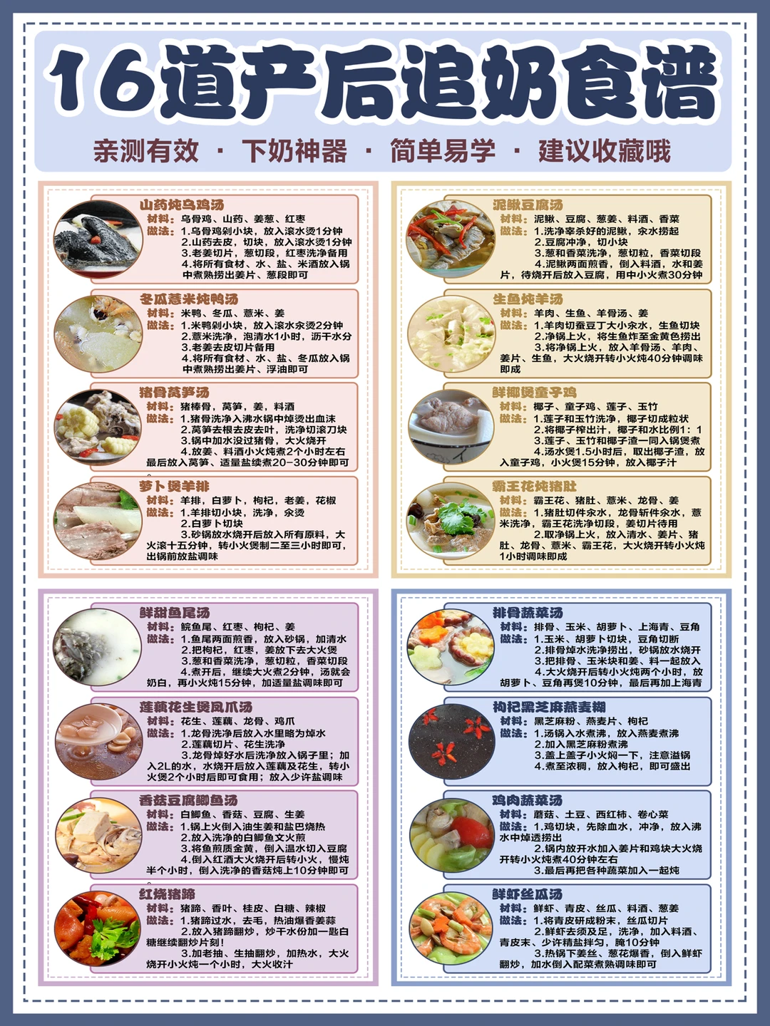 16道产后追奶食谱|亲测有效，建议收藏