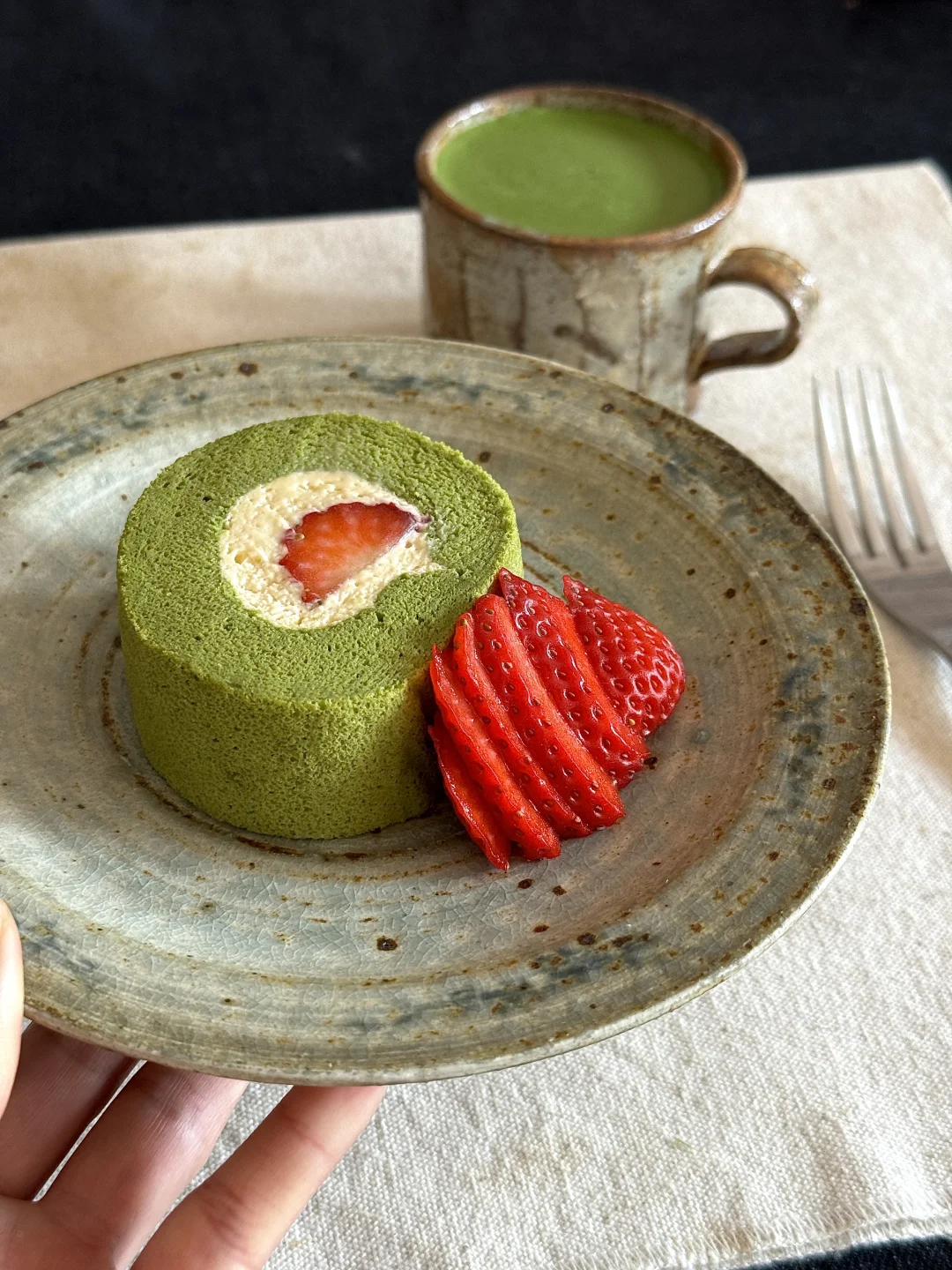 抹茶🍵草莓🍓🍰我的完美周六早餐