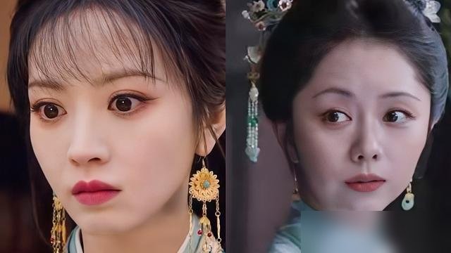 田曦薇新剧开播，弹幕全在刷“眼珠子要掉出来了”。
《嫁金钗》里她一人分饰两角，魏娆和君黛。一场受惊的戏，镜头怼脸，眼睛瞪到极限，眼白全露，弹幕瞬间炸了。
不是她不用心，是这双眼睛太大了。谭松韵之前在《兰香如故》里也栽过同样的跟头。大眼睛双眼皮，一做惊恐表情，生理上就是“瞪眼”，观众第一反应是假，