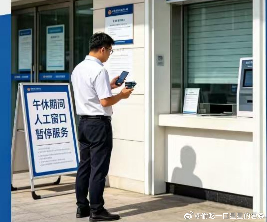 #银行该不该午休#
银行网点试点午间暂停人工柜面服务，引发全网热议，话题持续发酵。
 
一边是银行一线柜员的现实处境：网点早到清点现金、晚走盘账结账，过去长期实行轮班吃饭，吃饭常常被业务打断，很难拥有完整午休时间，保障员工休息权，也是为了减少疲劳带来的操作失误，提升服务质量。
 
另一边 ​