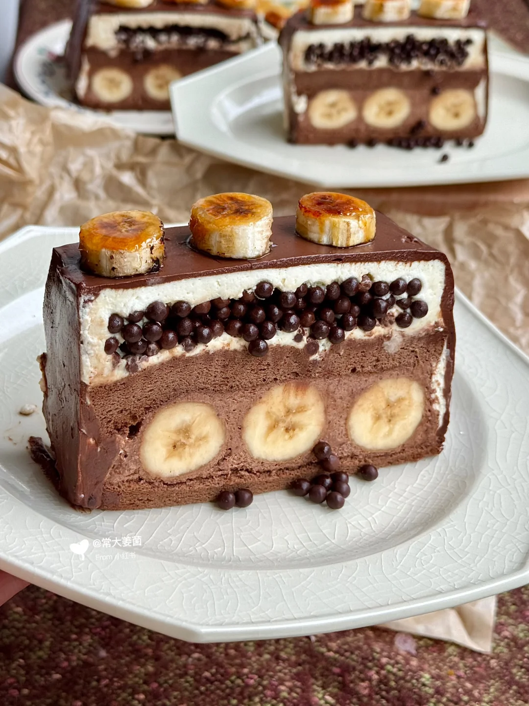 🍌焦糖香蕉黑巧蛋糕🍫一口沦陷🫠🥹……