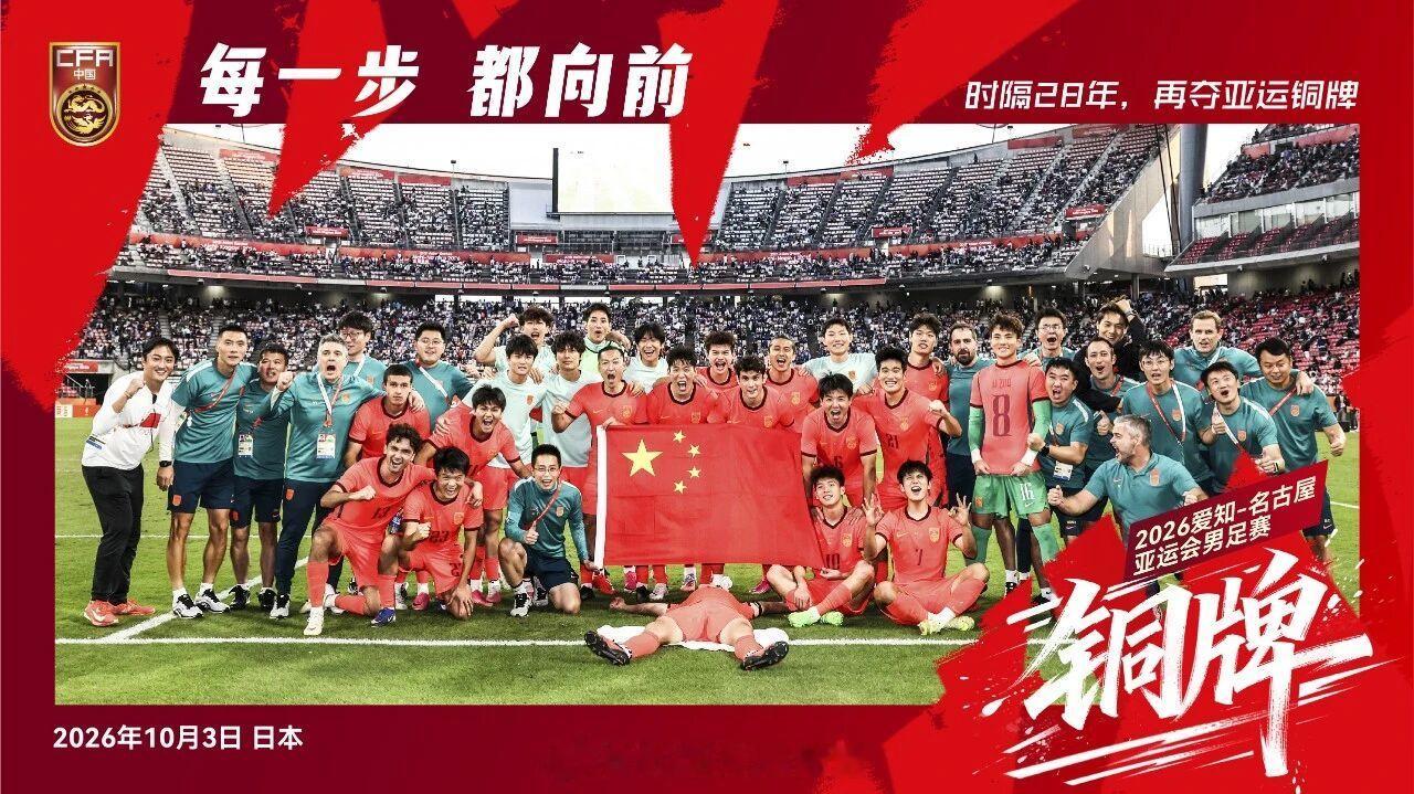 🇨🇳⚽️时隔28年再次获得亚运会男足比赛🥉铜牌，赛前绝对想不到在大型综合运动会上中国三大球居然是男足挣了面子，其他几个队这次真是一个不如一个啊！
#U23国足铜牌##U23男足亚运夺得铜牌##U23男足时隔28年再夺奖牌##国足[超话]# ​