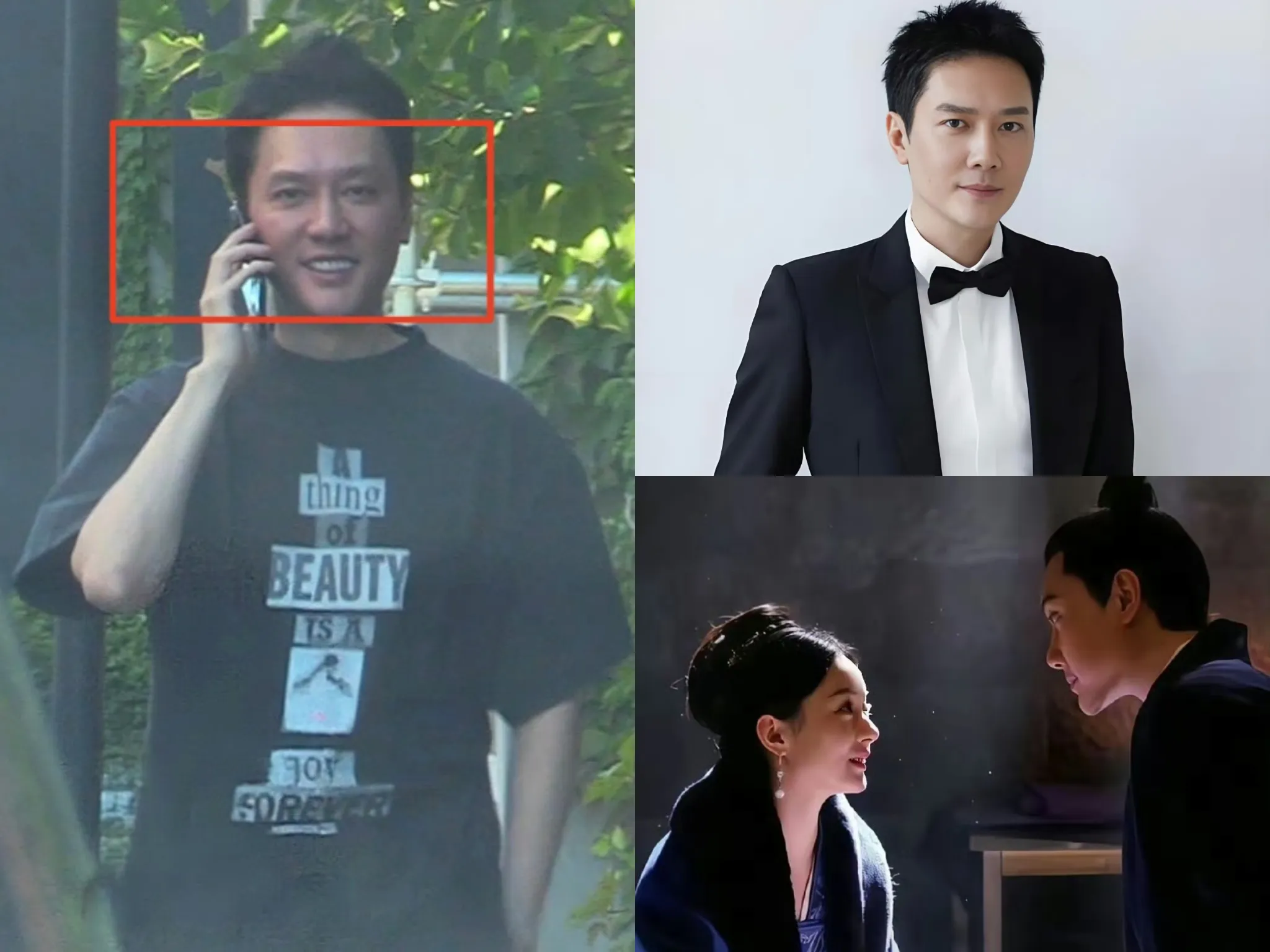 47岁的冯绍峰演技好不好，
我不评价，
但是我敢确定一件事，那就是冯绍峰真的是一个合格的爸爸。

近日，有狗仔拍到冯绍峰身穿黑T恤短裤，蹲在路旁打电话，画面中他面部泛红、皮肤略显松弛，一时“冯绍峰脸怎么了”冲上了热搜。

有网友感慨冯绍峰的状态不及拍摄《知否知否应是绿肥红瘦》的时候，觉得那个时候才是