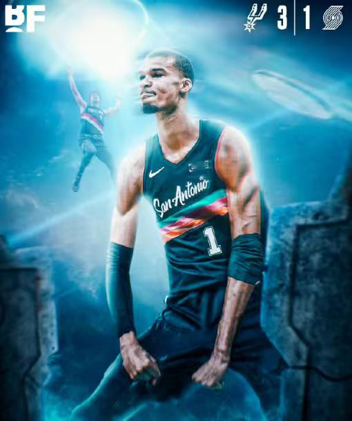 马刺战胜开拓者，3比1夺得赛点！文班亚马复出砍下27分11篮板3助攻4...