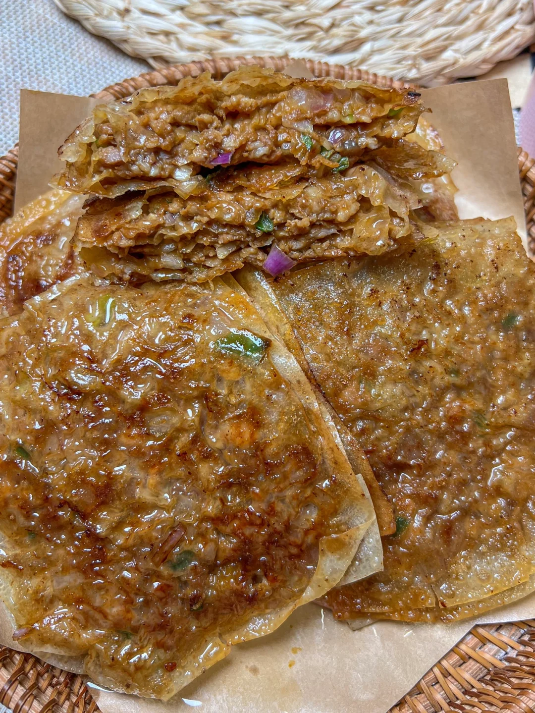 谁发明的？用馄饨皮做千层馅饼也太牛了！