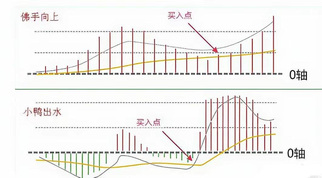MACD八种形态，都是可以中长线做多的信号，MACD没有金叉之前，只能做短线抢反弹行情。 ​