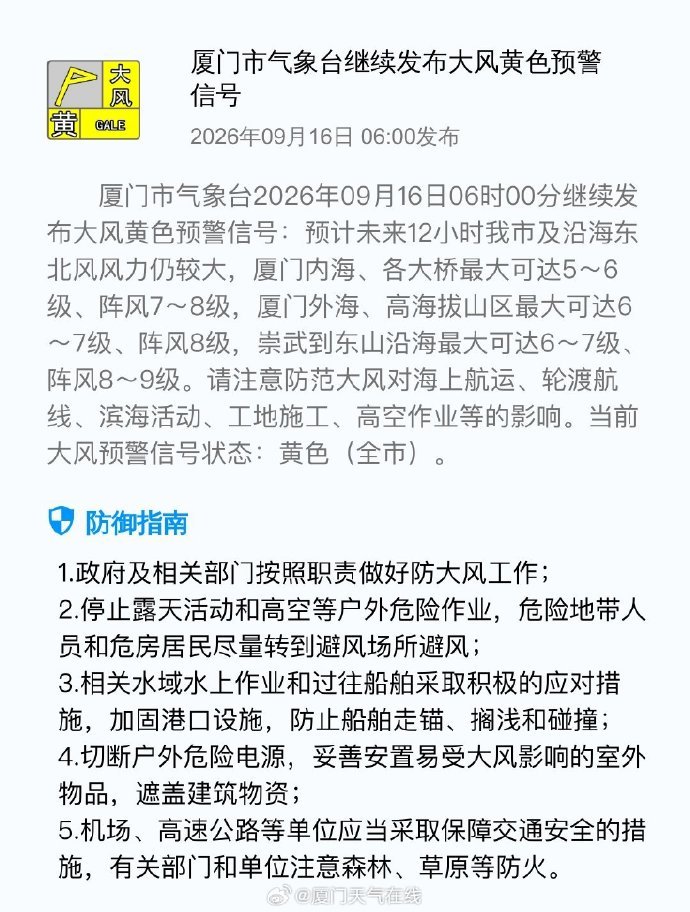 厦门民生资讯【东北风劲吹，厦门维持晴好干燥天气】今天，厦门天气晴好，蓝...