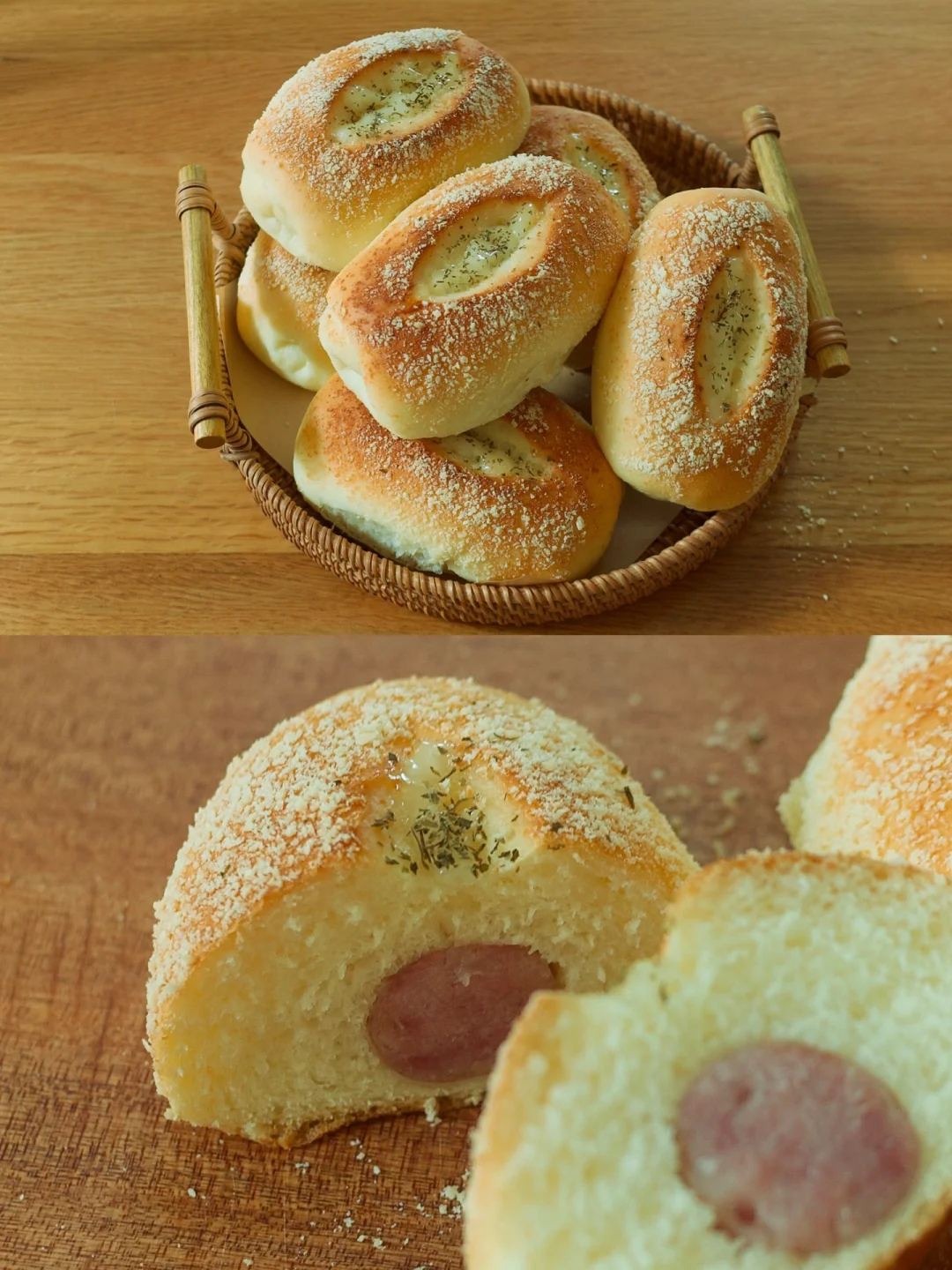 芝士香肠口味🥖超松软的咸口面包‼️一次成功