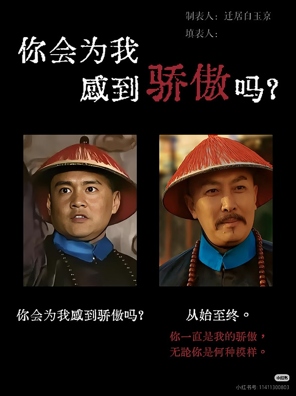 雍正王朝表格 你为我感到骄傲吗？