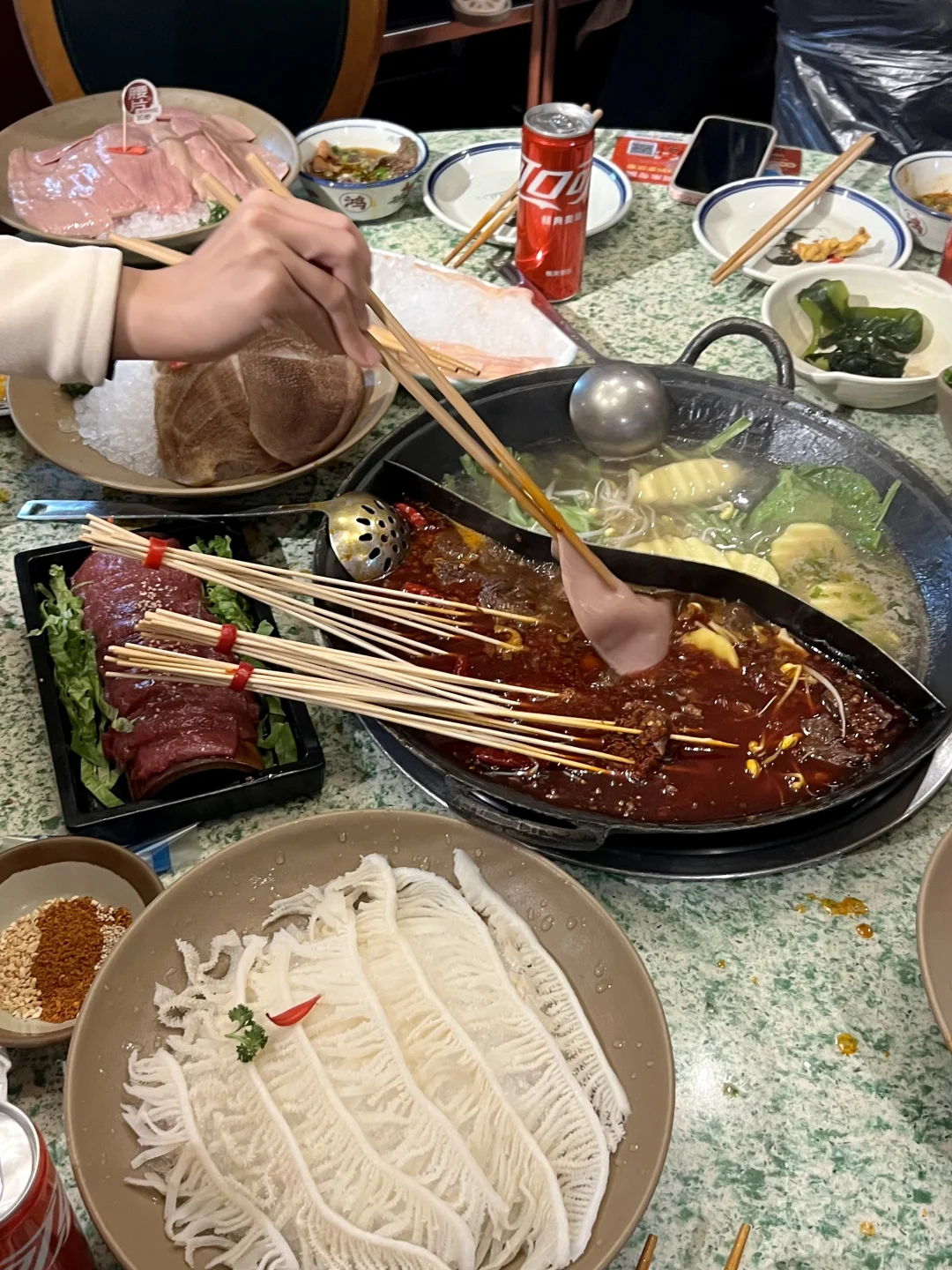 起了5天早还是星期四，吃点火锅安慰一下老己