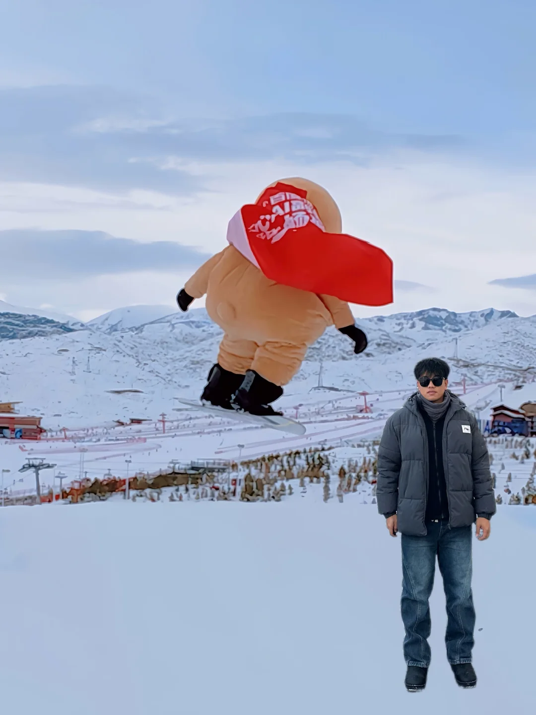 谁懂！在将军山滑雪，被熊狠狠帅住了