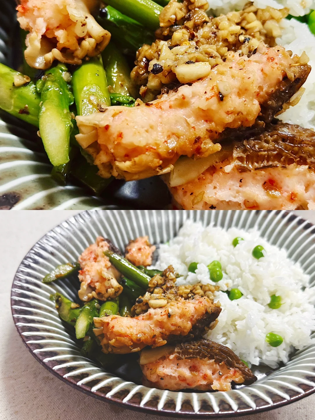 晚简单吃点🥢｜春天🍃脆鲜的羊肚菌炒时蔬