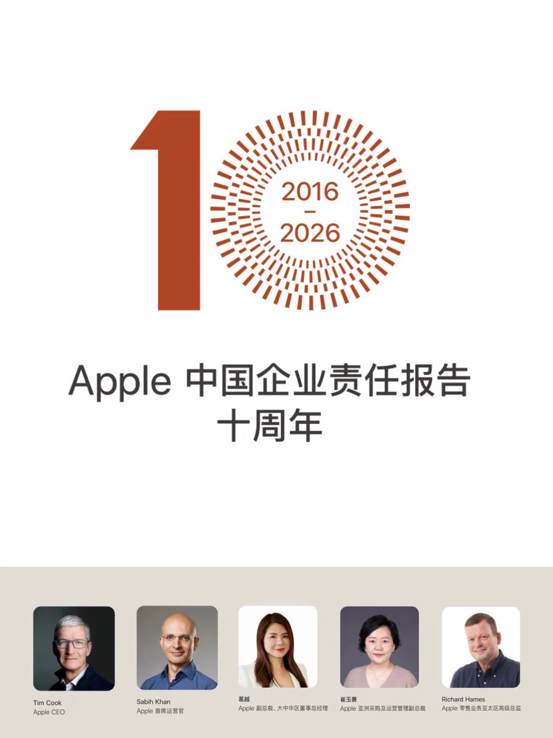 Apple中国企业社会责任报告十周年 高管声音