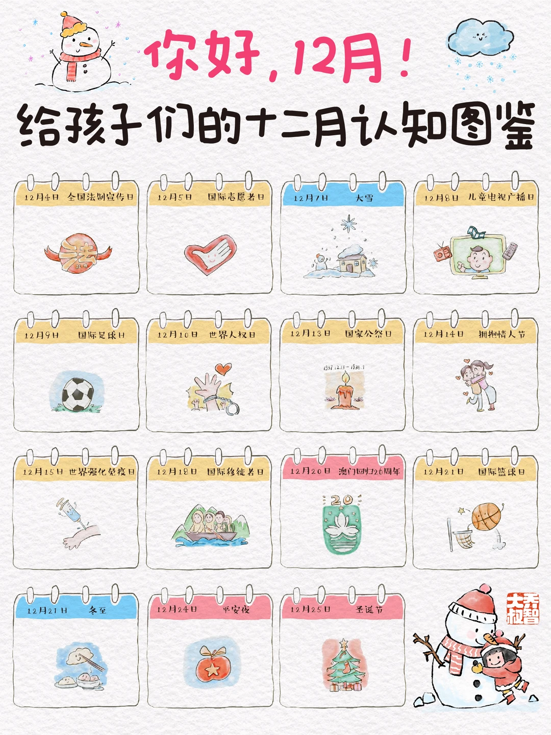 你好十二月，给孩子们的十二月认知图鉴