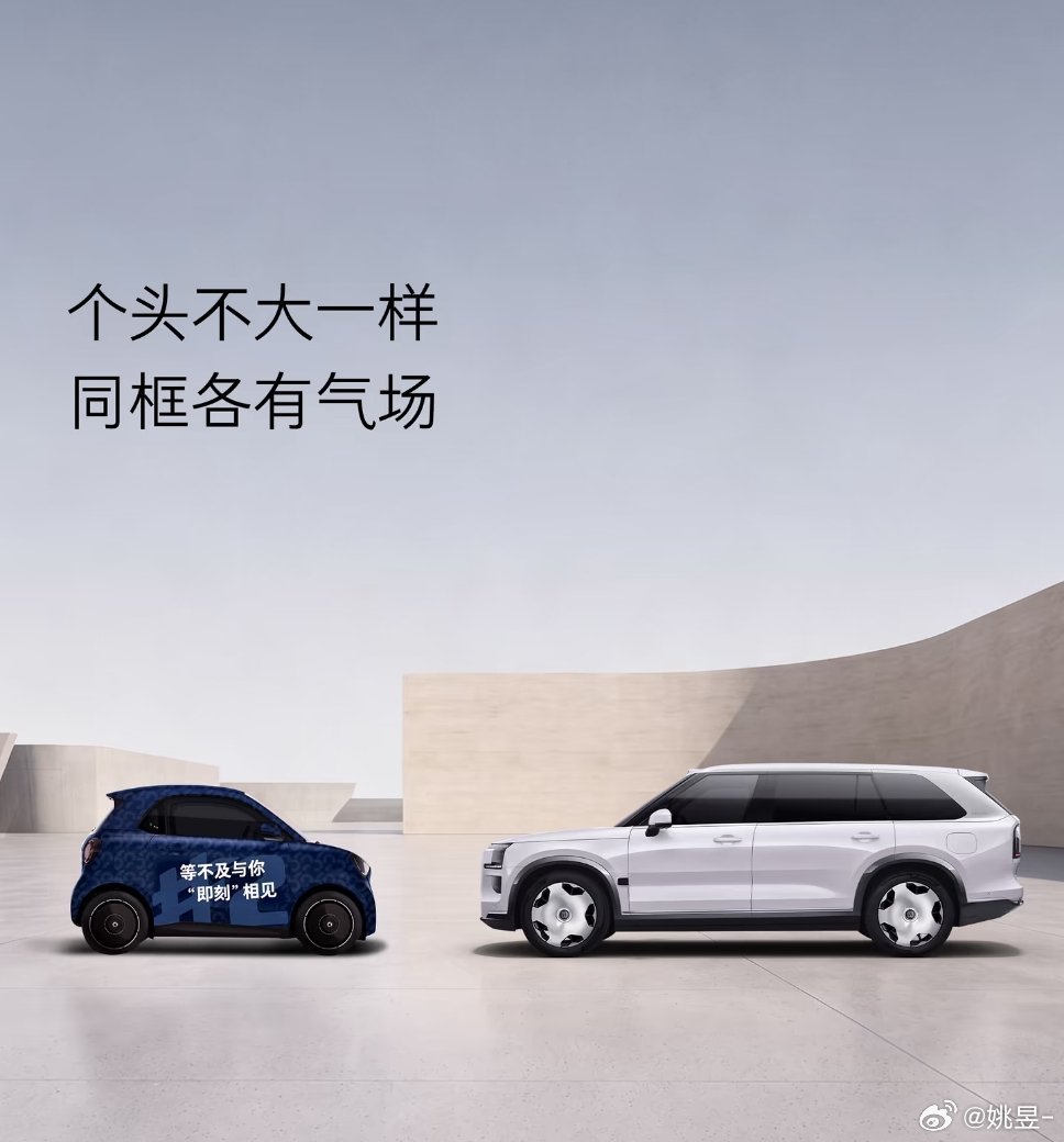 smart精灵2号这个宣发海报有意思
极氪9X感觉能有三个smart#2 那么大[笑cry][笑cry] ​
