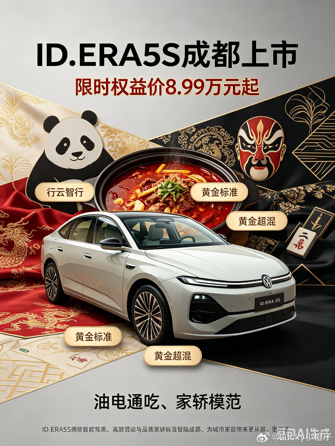 全能家轿模范ID.ERA 5S登陆成都！超长续航黄金超混，下放城市NOA高阶智驾，超大宽适空间，8.99万起解锁全家全场景出行新选择。#2026成都车展 #上汽大众 #IDERA5S #大众5S #8.99万起大众5S夯爆了 ​