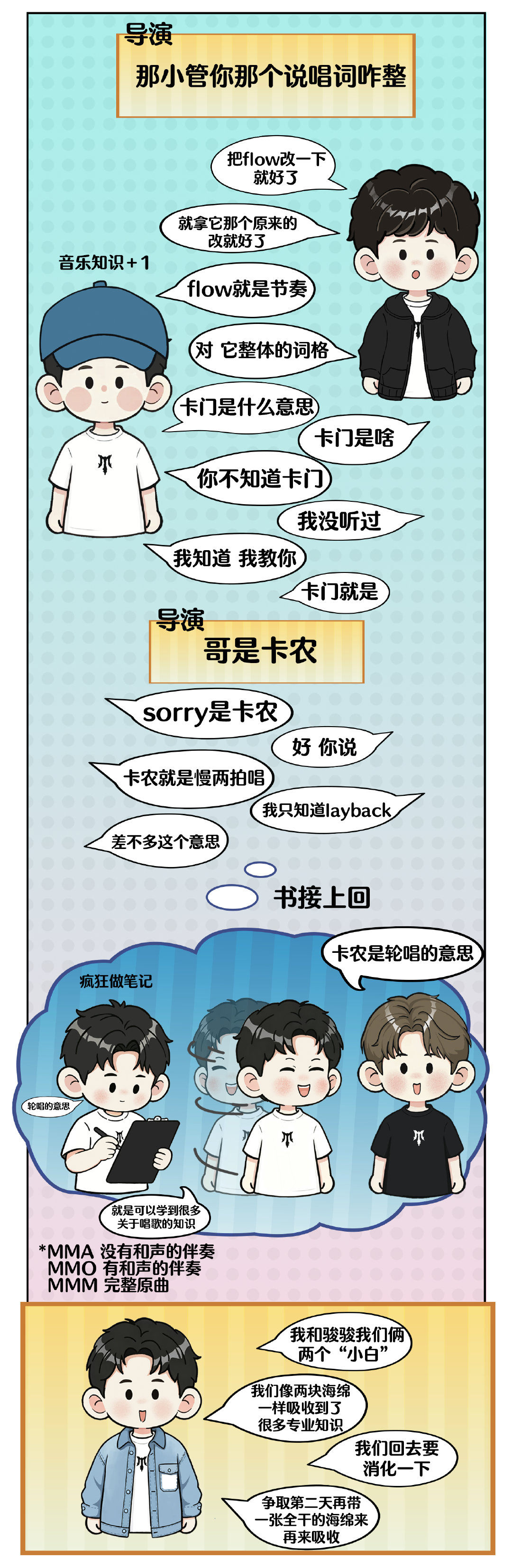 【#披荆斩棘2026漫画连载#】
《“音乐小白”张彬彬&曹骏化身“干海绵”疯狂吸取知识中！》
#披荆斩棘# 三公周六周日19:30直播，敬请期待！ ​