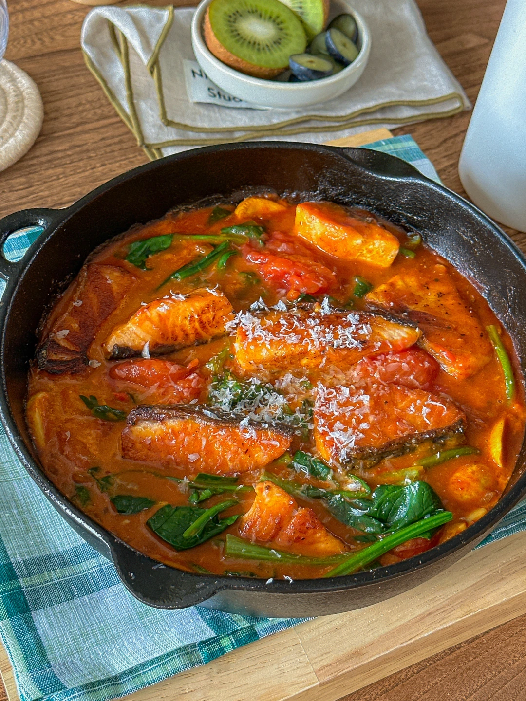 低卡韩式辣奶油三文鱼！近期减脂最爱😋