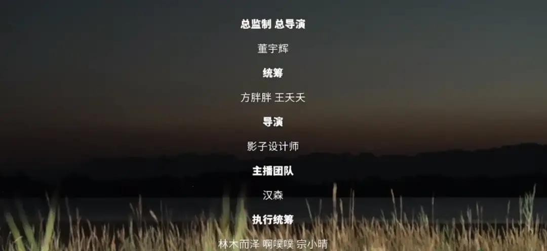 董宇辉昨晚无奈回复了，表示自己和00后员工有代沟了，音乐会结束幕后工作的员工署名自己也管不了，哈哈哈哈😂

网友把那一排名字看得直乐，二蛋、彪哥、中关村周杰伦、花瓶、兵马桶老师、黄金早，个个像从段子里走出来的。
有人盯着“朝阳盆鱼宴”反复琢磨，也有人把“星辰”拿出来和“参北斗”凑热闹，名字一摆出来，