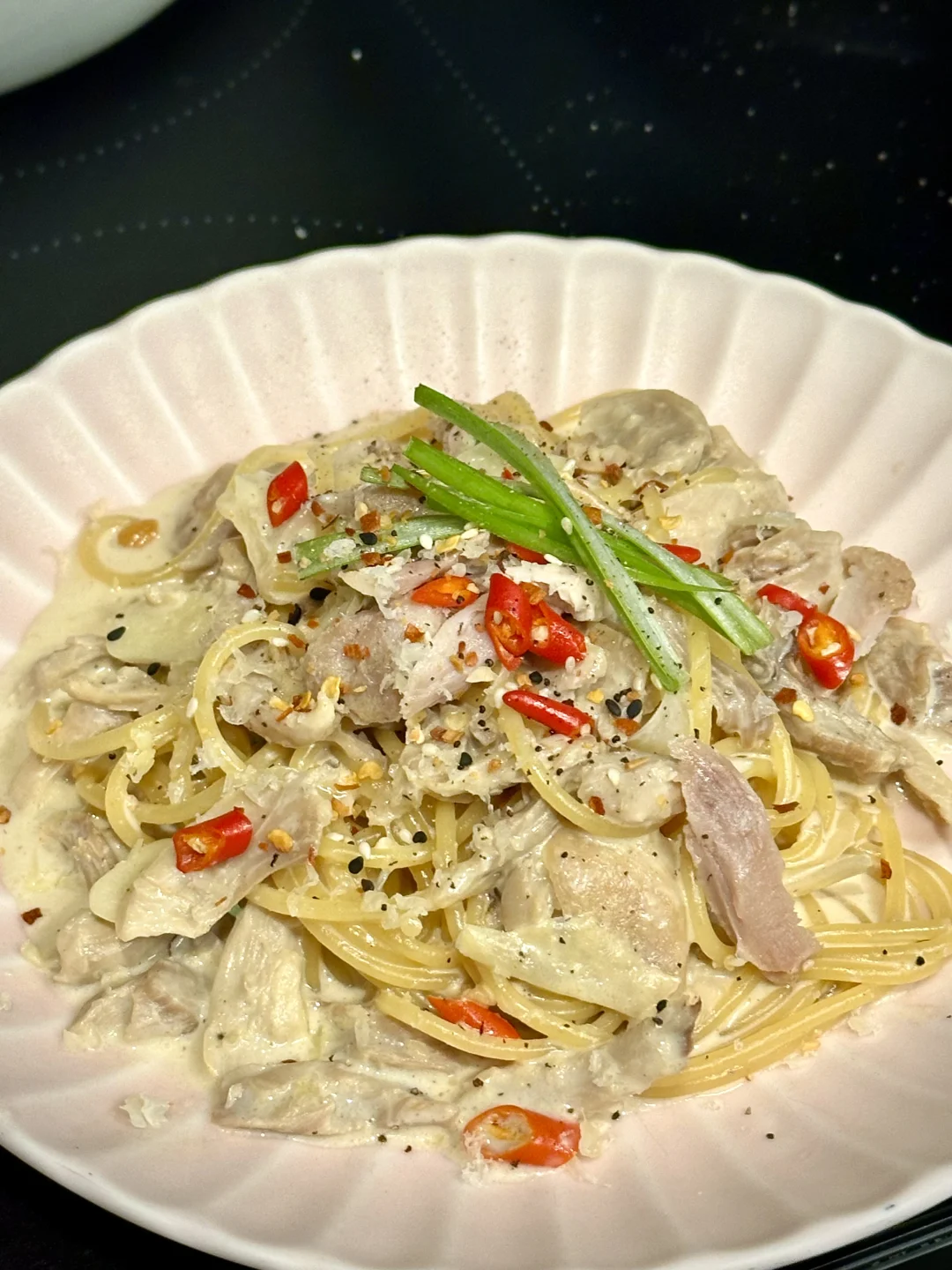 盐焗鸡奶油意面出场🍝意大利人和老广都得服