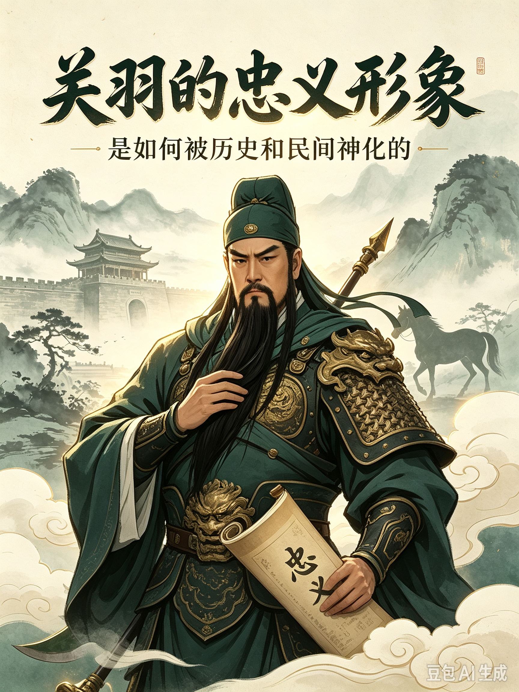 关羽只是一员武将，为何能封神？千年忠义，藏着最真实的人性信仰
 
三国名将众多，唯独关羽跨越千年，从普通武将一步步蜕变为“武圣”，被世人世代供奉。民间有句精准总结：侯而王，王而帝，帝而圣，圣而天。
 
真实历史中的关羽，忠义刚烈、勇武过人，却并非完美无缺，也有骄傲自负的短板。可为何历经千年演变，他的
