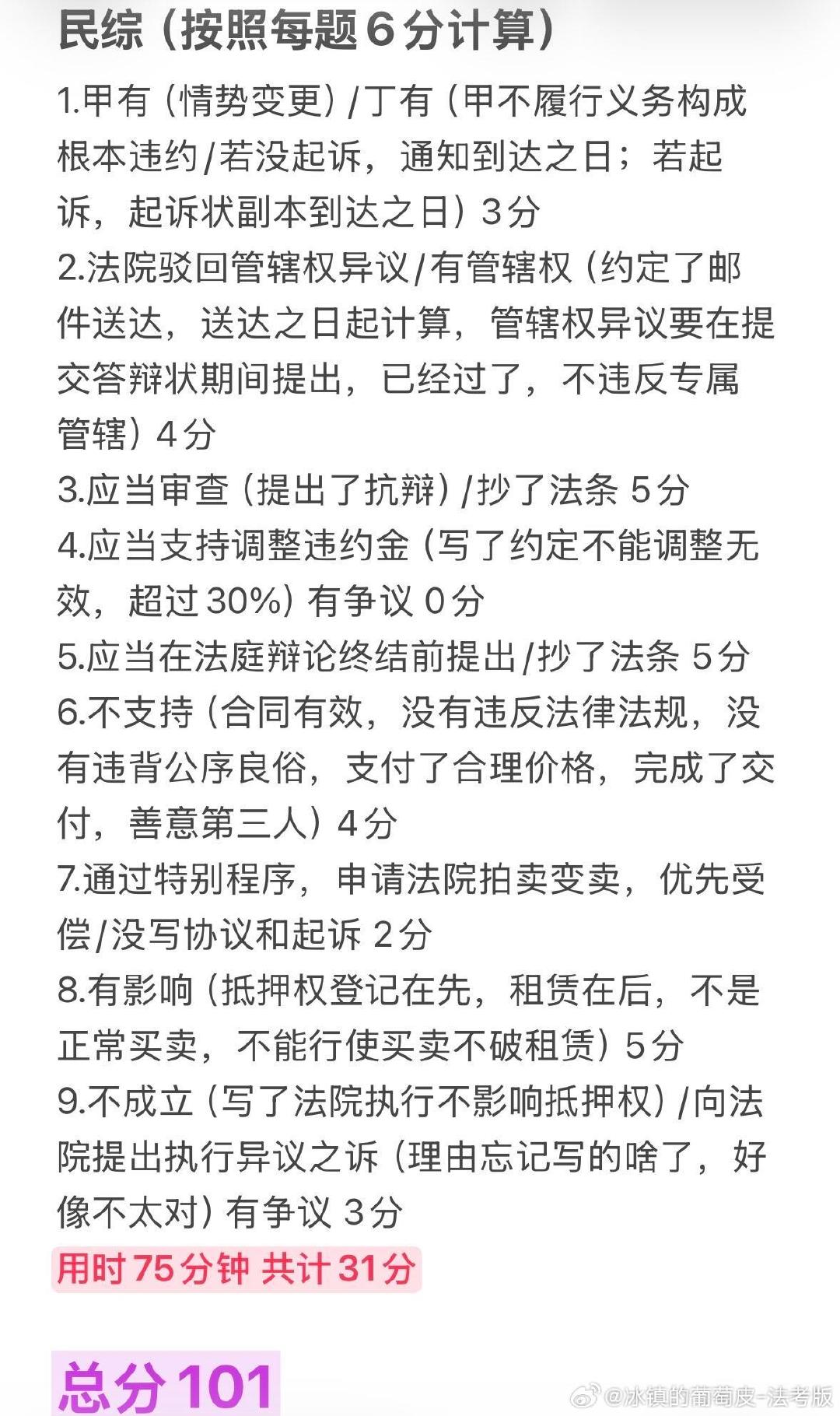 法考主观题详细估分版

#法考必过# ​