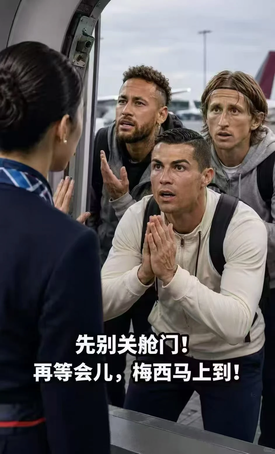 梅西：我要下飞机，别拦我！！