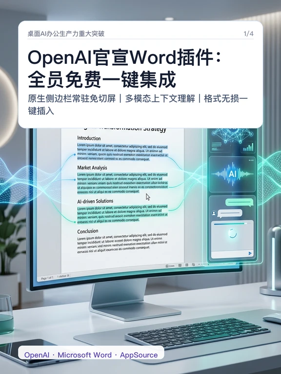 OpenAI官宣Word插件：全员免费