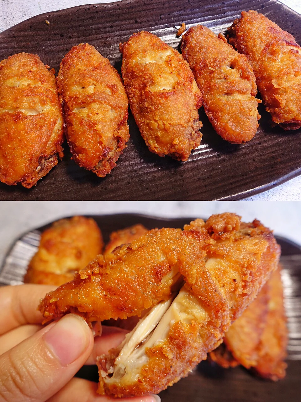 外酥里嫩的蒜香鸡翅‼️一口酥脆好吃到舔手指