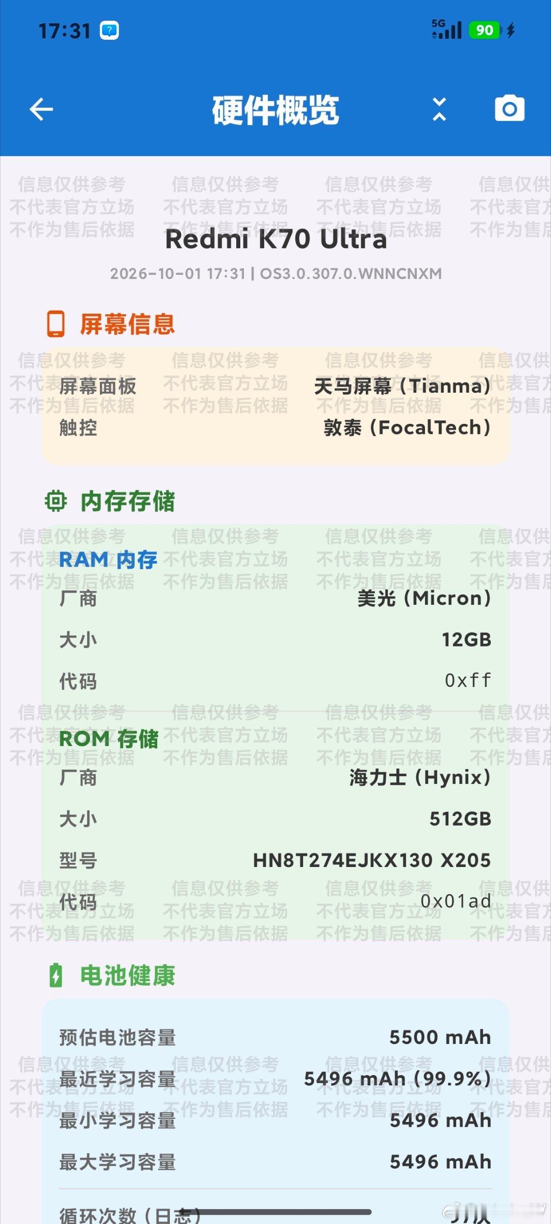 备用机OPPOfindx7 16+256 一去不复回，于26.9.29屏幕向下跌落黑屏摔坏屏幕，修屏幕官方要1000多，因为是曲面屏，但是本身手机买的时候就两千多，二手收购价700索性直接卖了，又花1.5k买了Redmi K70至尊版12+512。
第一次用小米 刚到手用着 这个澎湃系统确确实实是所有的主流最差的，bug很多。。。完完 ​
