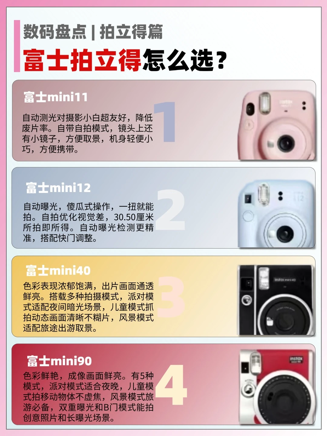 富士拍立得怎么选？一篇教你选对📸