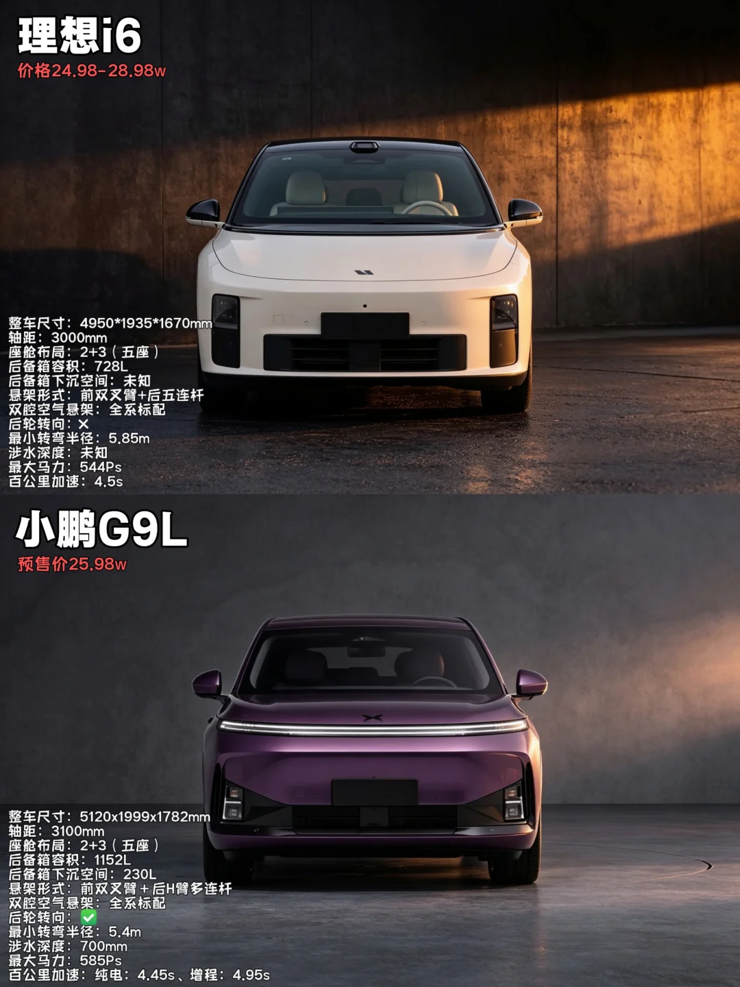 小鹏G9L vs 理想i6核心亮点分析！