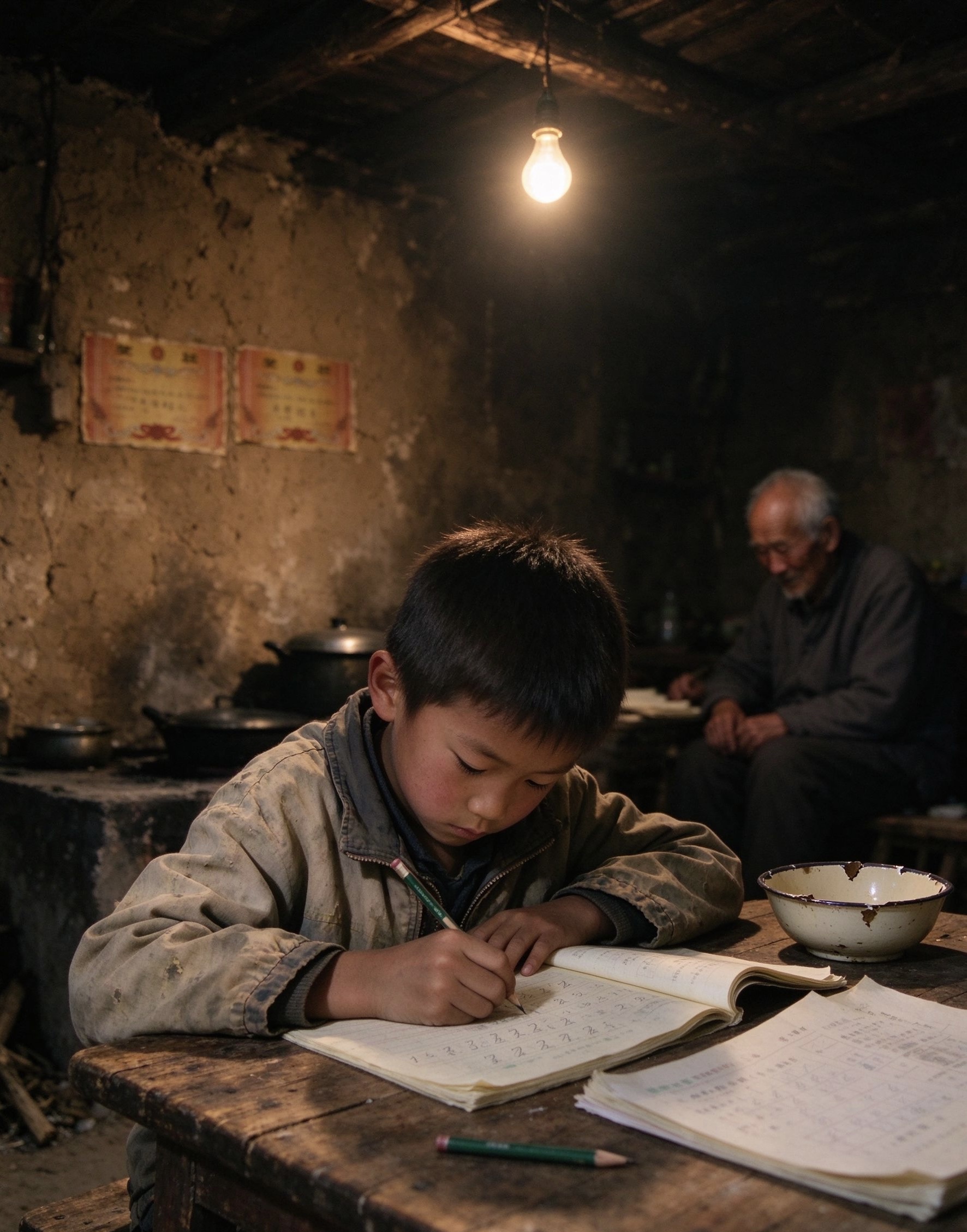 乖巧懂事少年，渴望用知识改变命运
小宇目前就读小学四年级，在校品学兼优，性格安静内敛，学习态度刻苦认真。课堂上专注听讲，课后主动完成作业，成绩始终稳定在班级中上游，是老师眼中踏实努力的学生。孩子成长在普通农村家庭，家中主要收入依靠务农，收入微薄且极不稳定。爷爷奶奶常年体弱多病，需要长期服药疗养，家庭