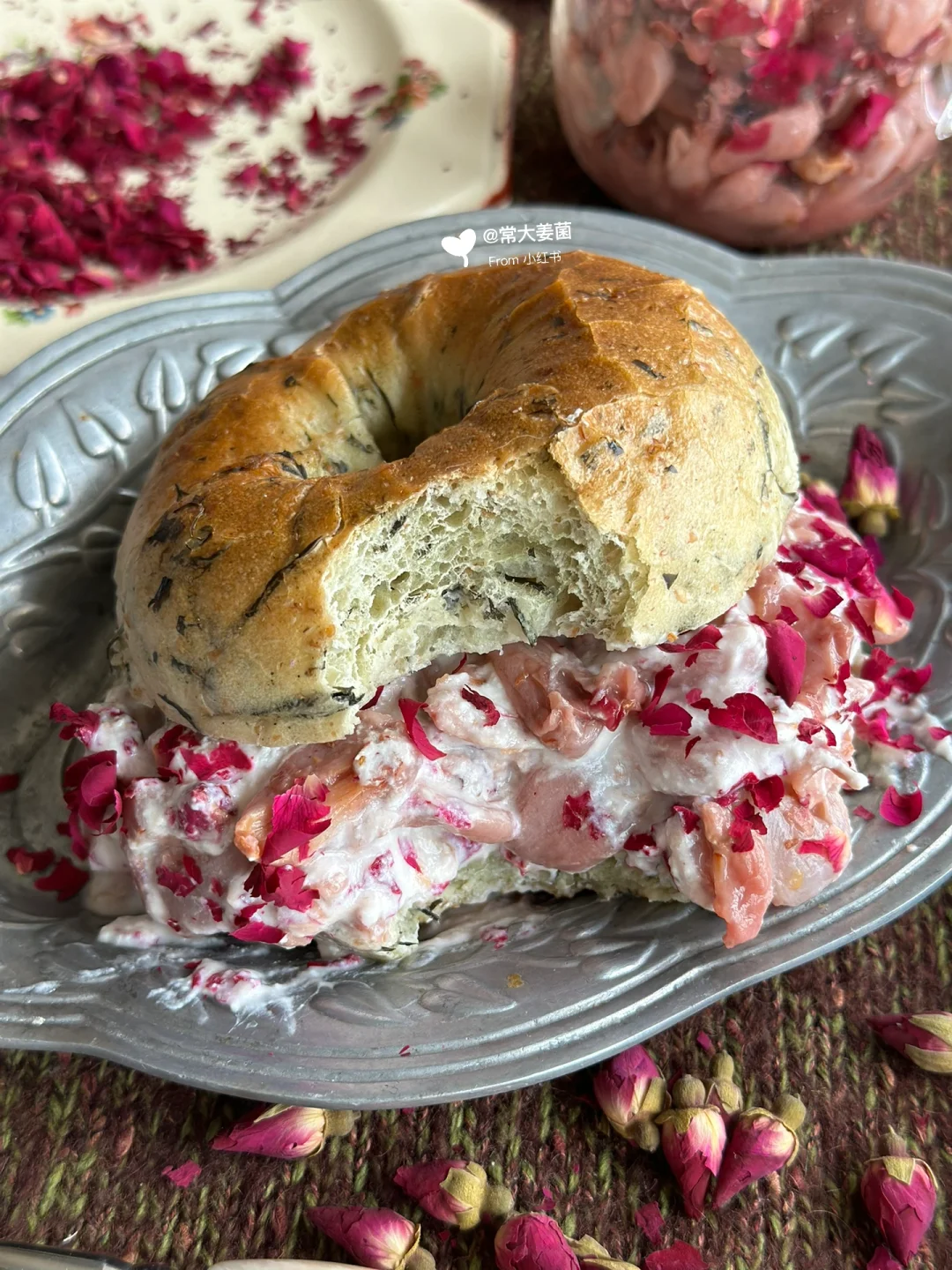 荔枝玫瑰酱～香飘满屋～🥯贝果三明治