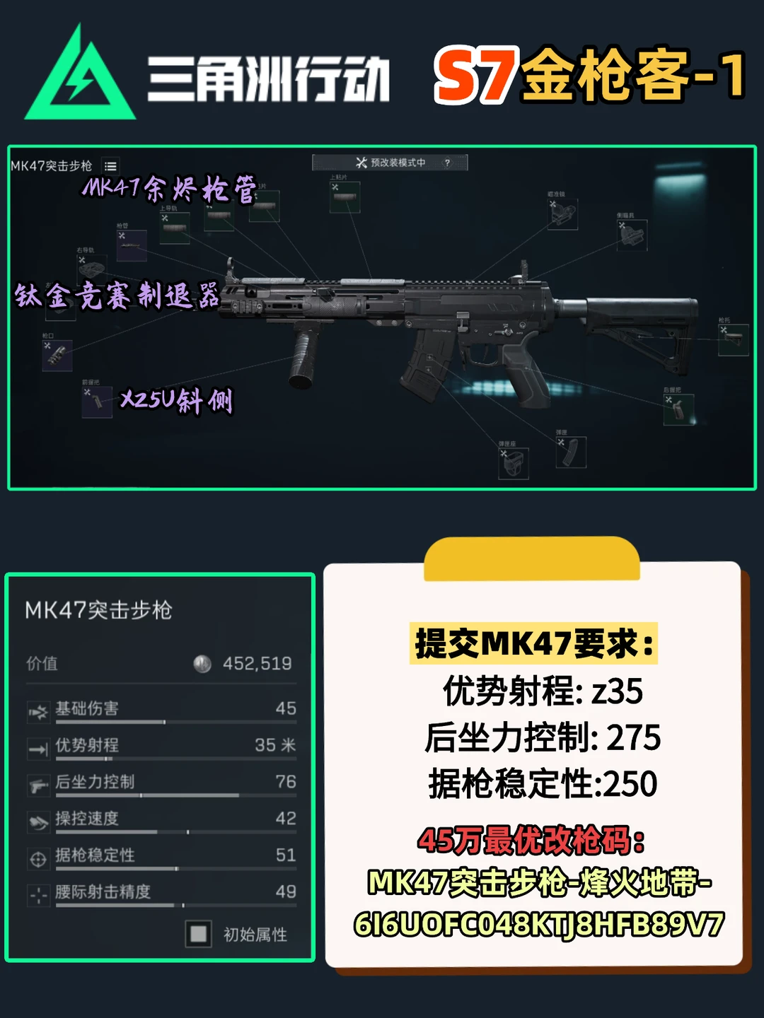 三角洲行动s7金枪客改枪提交任务一图流！