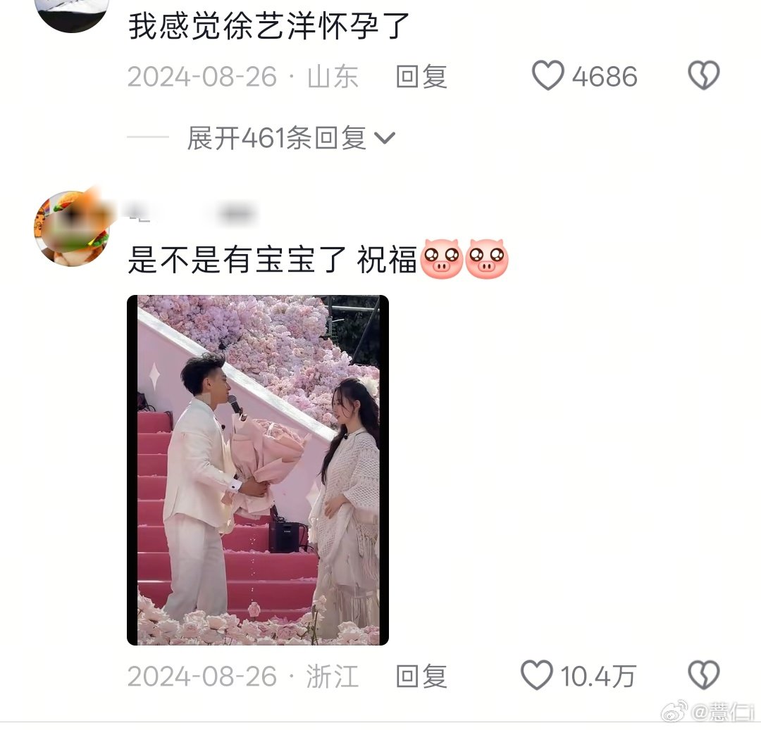 还是网友眼尖哦 二四年就已经在评论区预测已经怀孕了 ​