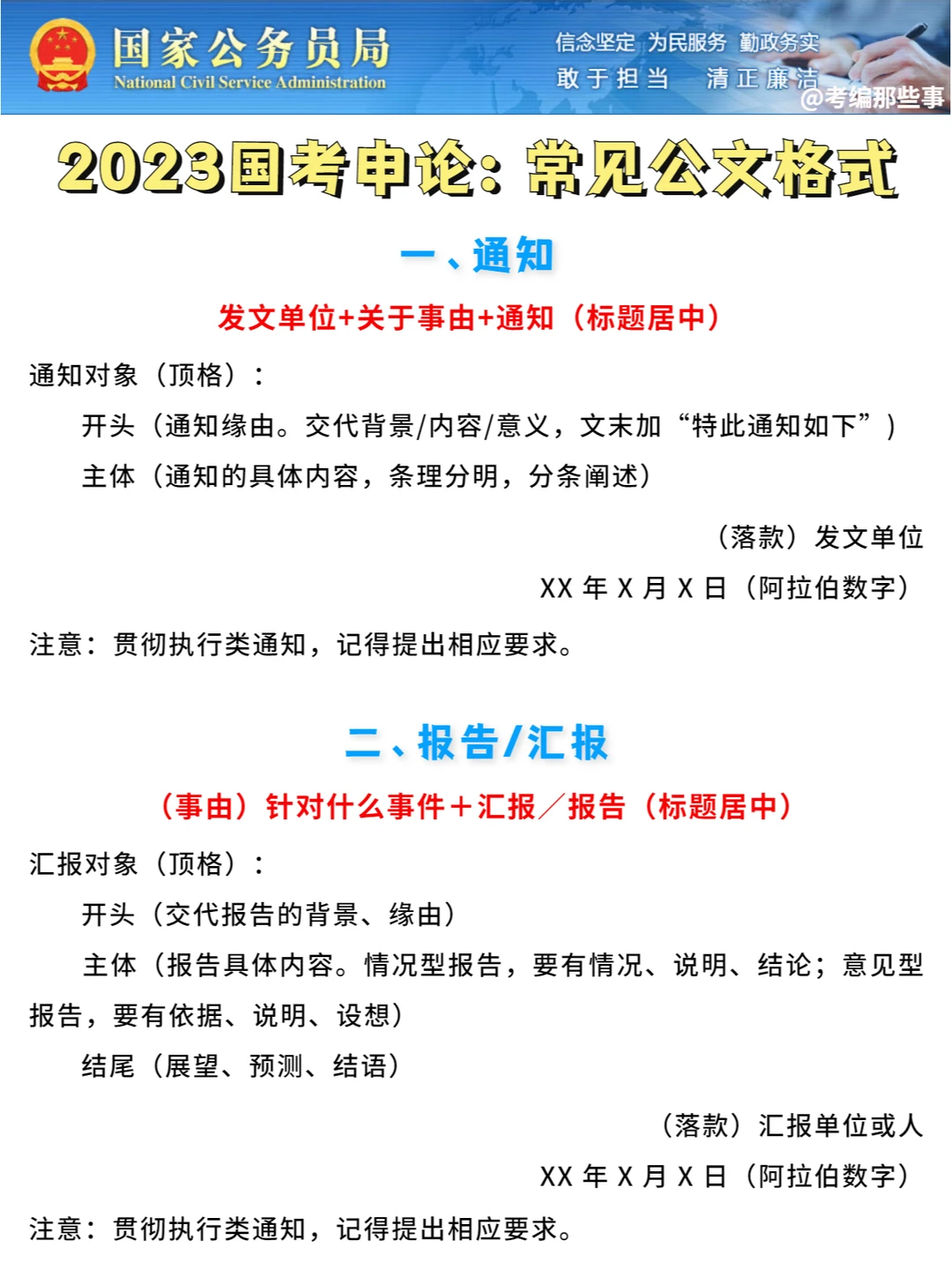 2023国考必看系列：申论公文格式！